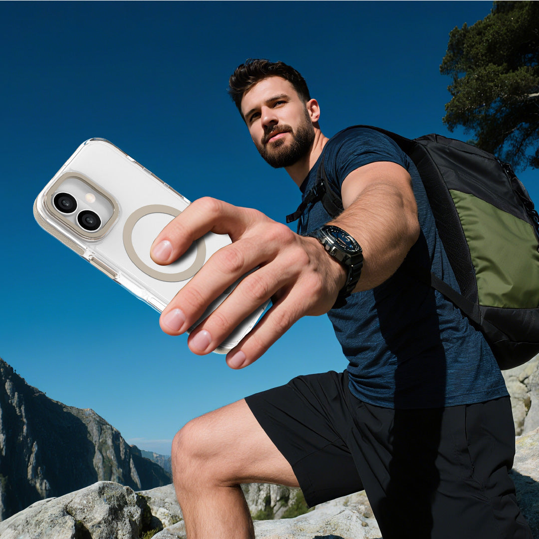 LZEL MagVecto Armor Case for iPhone 17 | Clear + Titanium