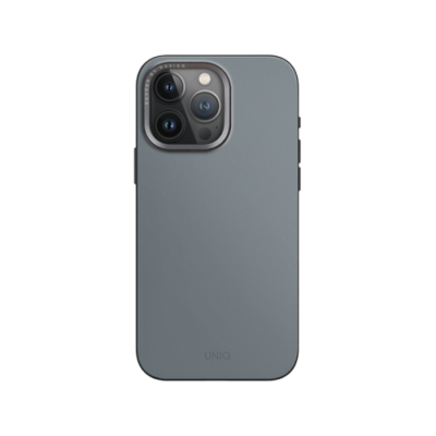 Uniq iPhone 15 Pro Lyden Leather Case Washed | Blue/Black