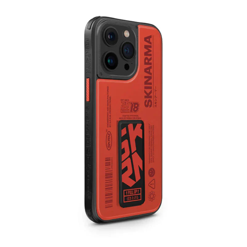 SkinArma iPhone 15 Pro Spunk MagSafe + Grip-Stand Case | Orange