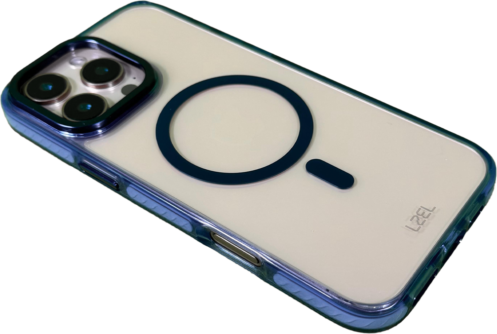 LZEL iPhone 16 Pro Armor Clear Case With MagSafe | Blue