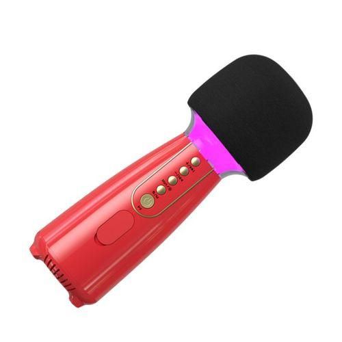 Wireless Bluetooth-compatible Microphone Karaoke Machine Professional Handheld Mic Speaker | Red