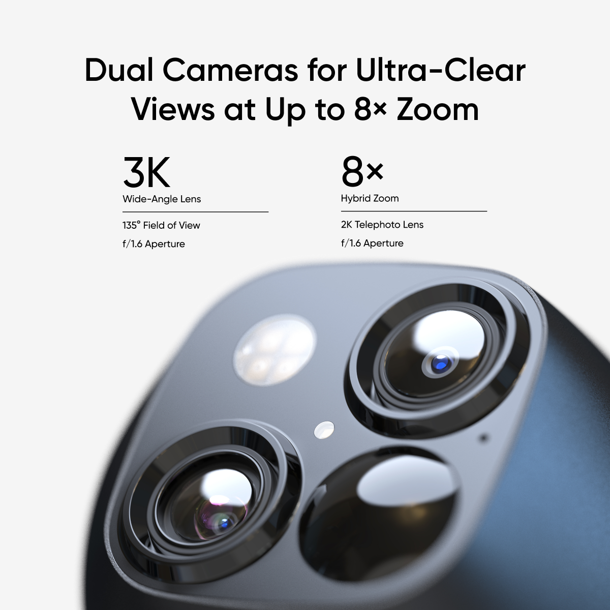 Eufy Security SoloCam S340 – Dual 360° Coverage, Solar-Powered, 4K Clarity | Black & White