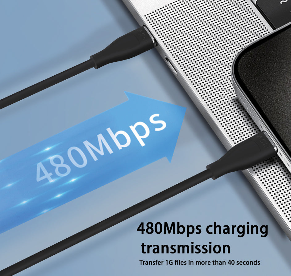 كيبل Power Wire Lux من أسلي جلوبال سيليكون USB-C إلى USB-C أثنين متر | أسود