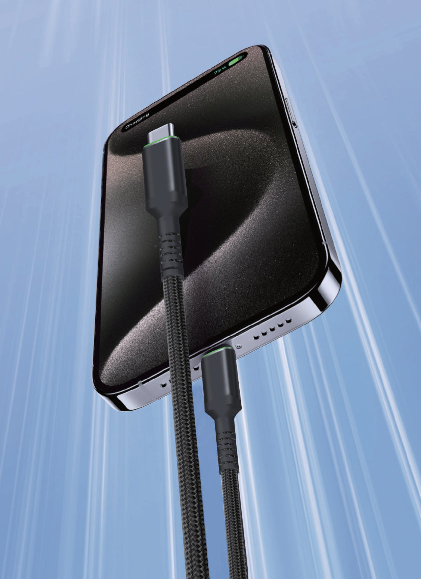 كيبل Power Wire Max من أسلي جلوبال بقوة 66 واط USB-C إلى USB-C واحد متر | أسود