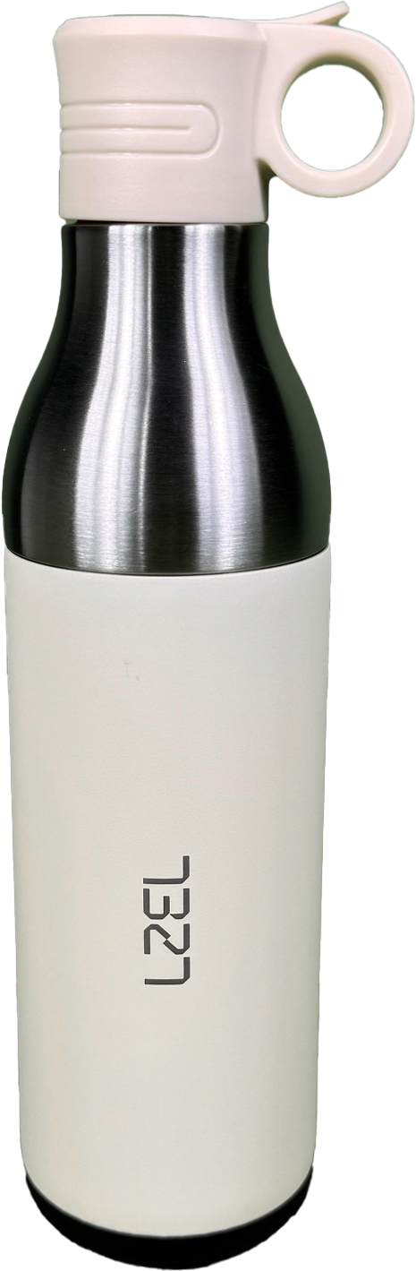 LZEL Natura Elva Vacuum Bottle Dual 400 mL + 400 mL | White Aluminum