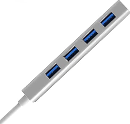 WiWU Alpha محول 4 في 1 بمنفذ USB-C طراز A440 و هيكل من سبائك الألومنيوم مع 4 منافذ USB 3.0 | فضي