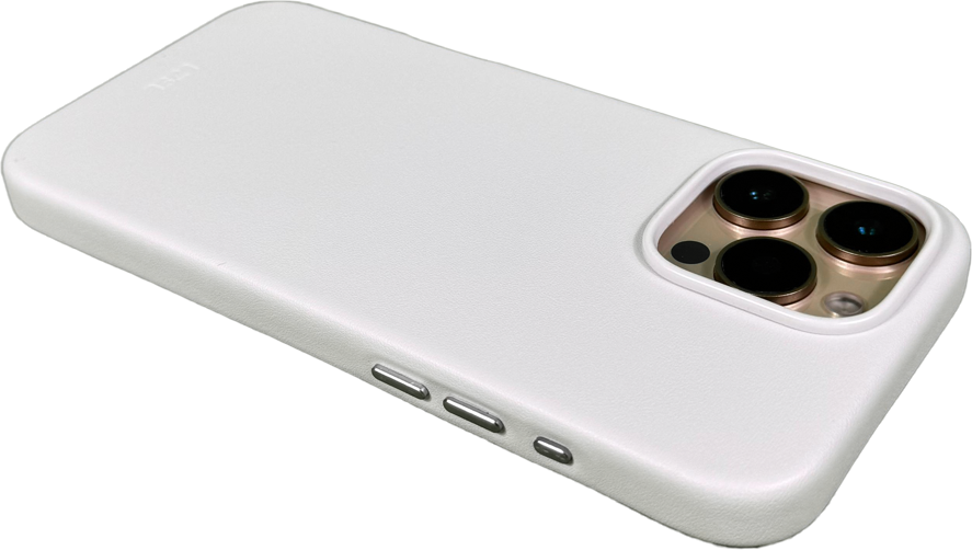 LZEL iPhone 16 Pro Max Mag Leather Elite Case |Light Gray