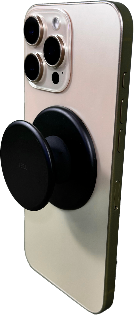 LZEL GripLoop Pop Series – Magnetic Finger Pop Holder & Stand | Midnight Black
