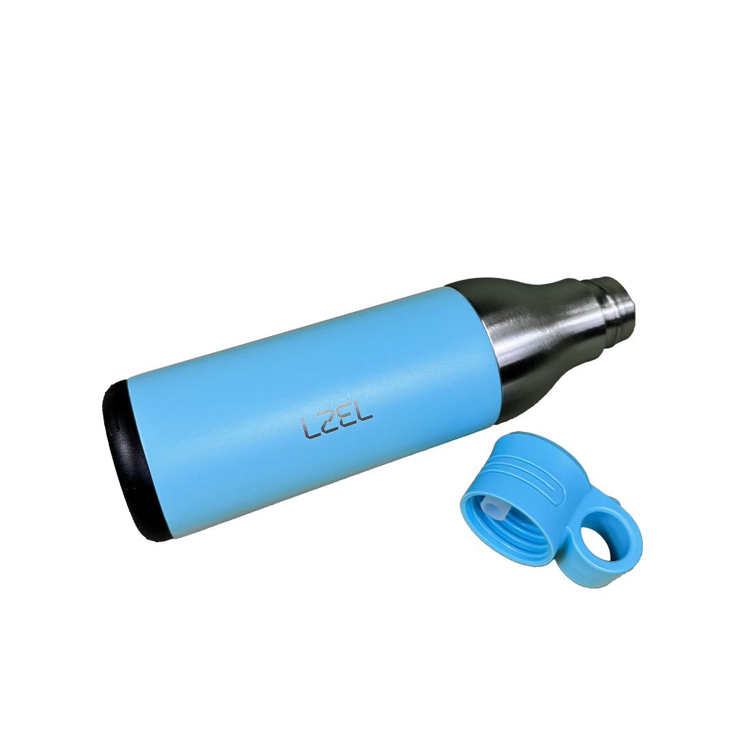 LZEL Natura Elva Vacuum Bottle Dual 400 mL + 400 mL | Sky Blue Aluminum