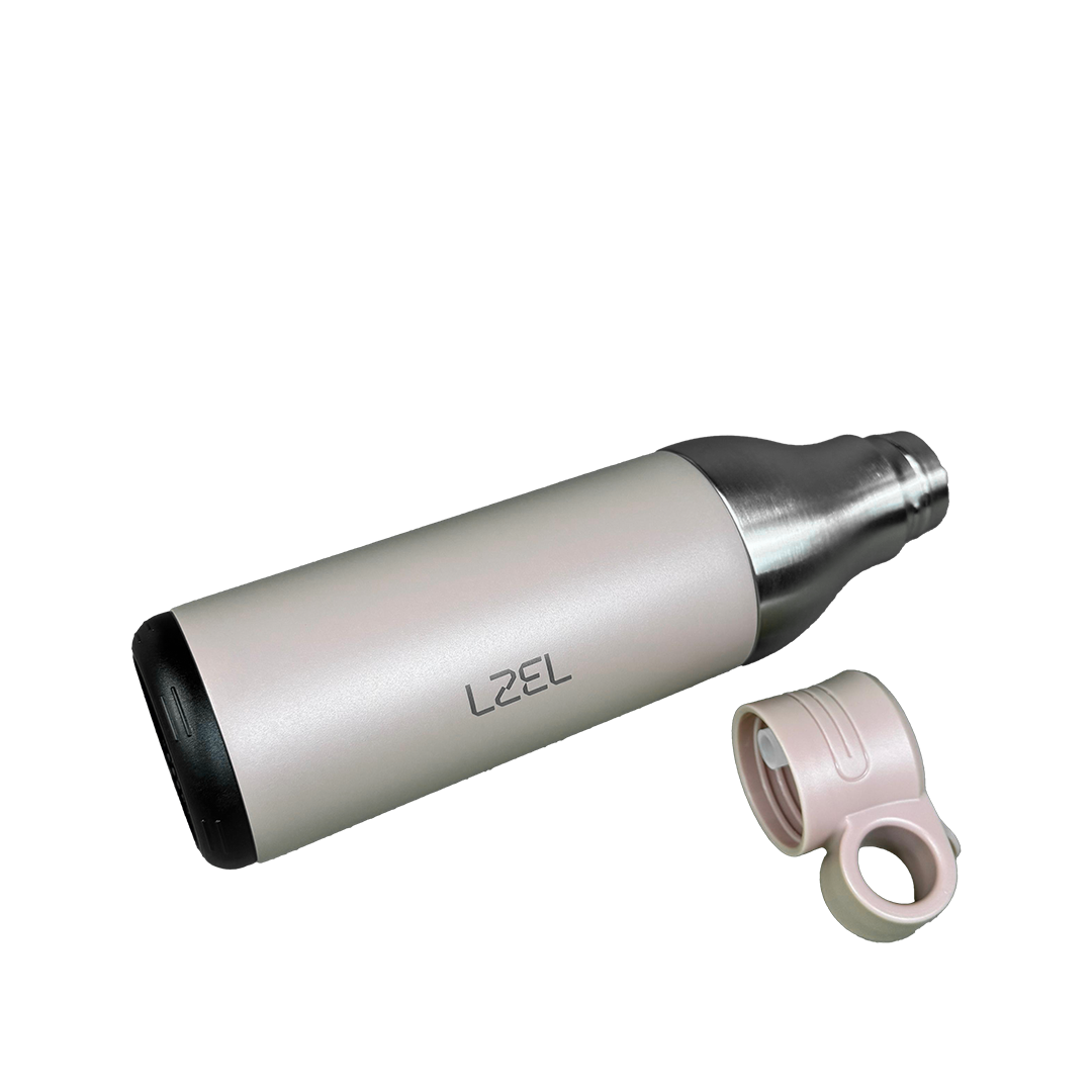 LZEL Natura Elva Vacuum Bottle Dual 400 mL + 400 mL | Milk Tea Aluminum