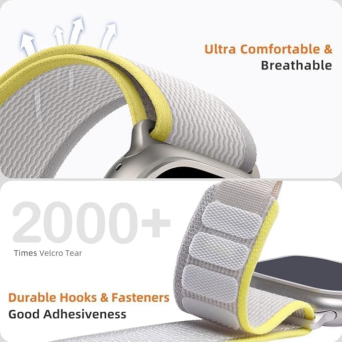 سوار لساعة أبل بمقاس45/49 مم | رمادي / أصفر