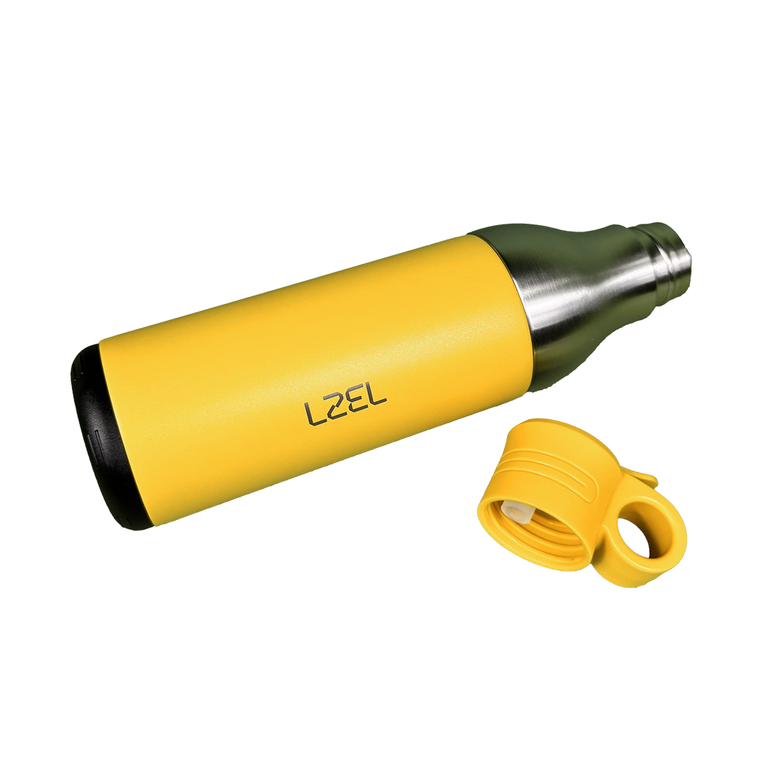 LZEL Natura Elva Vacuum Bottle Dual 400 mL + 400 mL | Yellow Aluminum