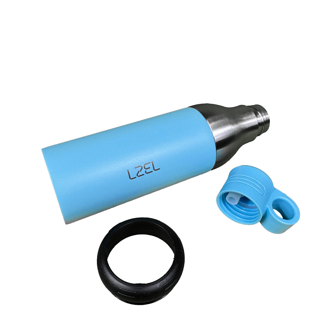 LZEL Natura Elva Vacuum Bottle Dual 400 mL + 400 mL | Sky Blue Aluminum