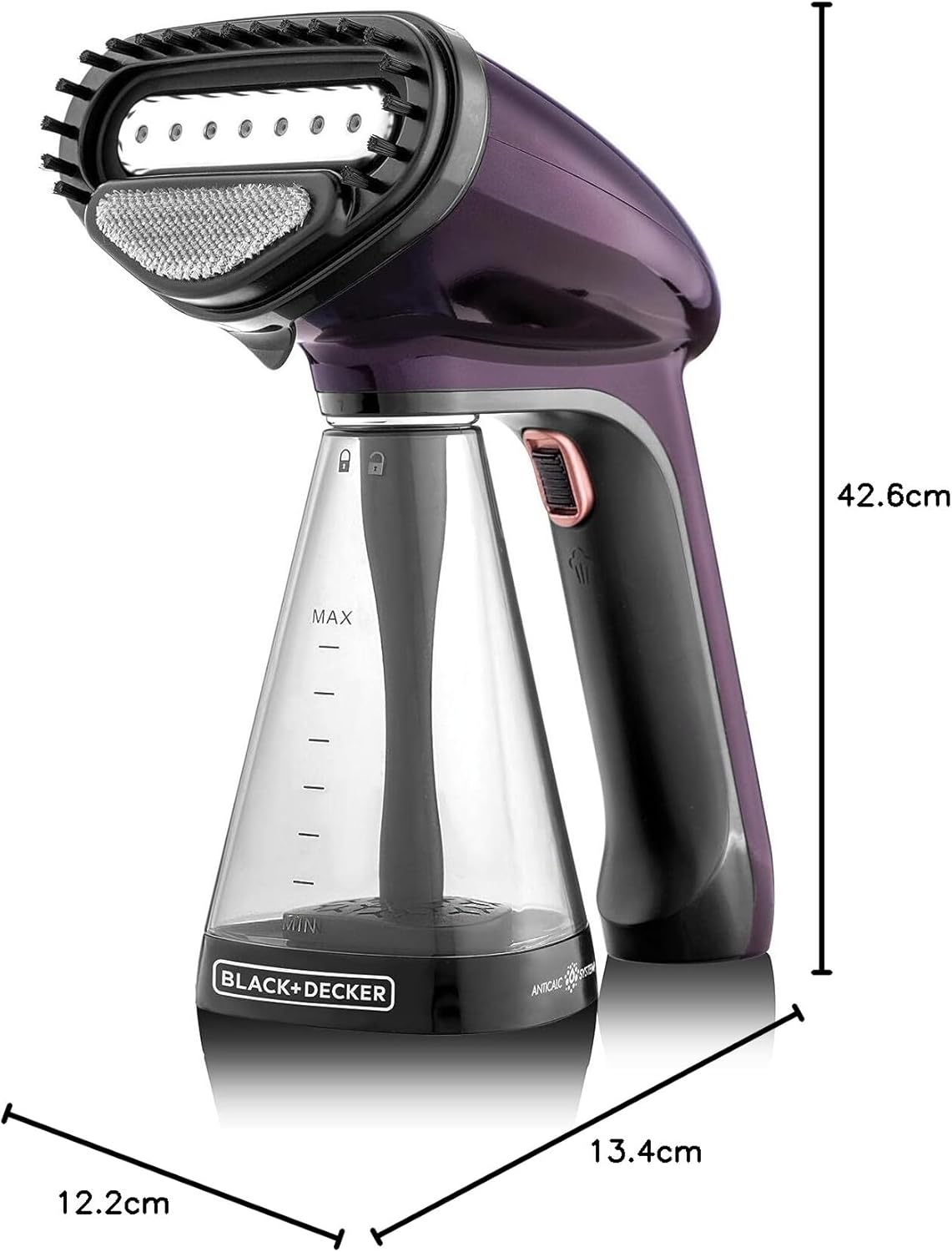 كواية ملابس HST1500-B5 من Black & Decker بخارية يدوية بقوة 1500 واط | بنفسجي