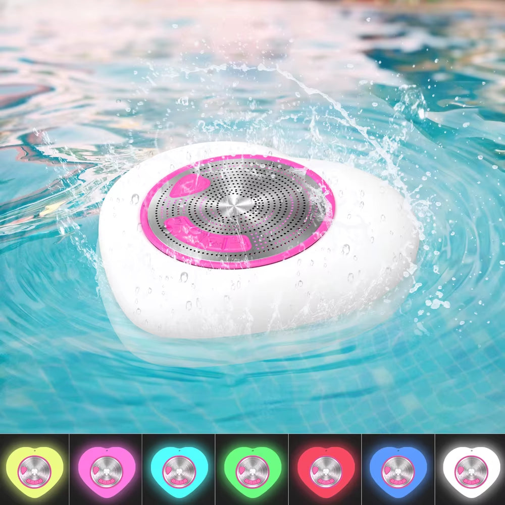Floating IPX7 Waterproof Bluetooth Speaker with LED | Rose Madder