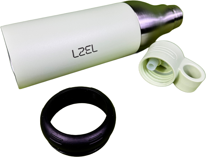 LZEL Natura Elva Vacuum Bottle Dual 400 mL + 400 mL | Green Aluminum