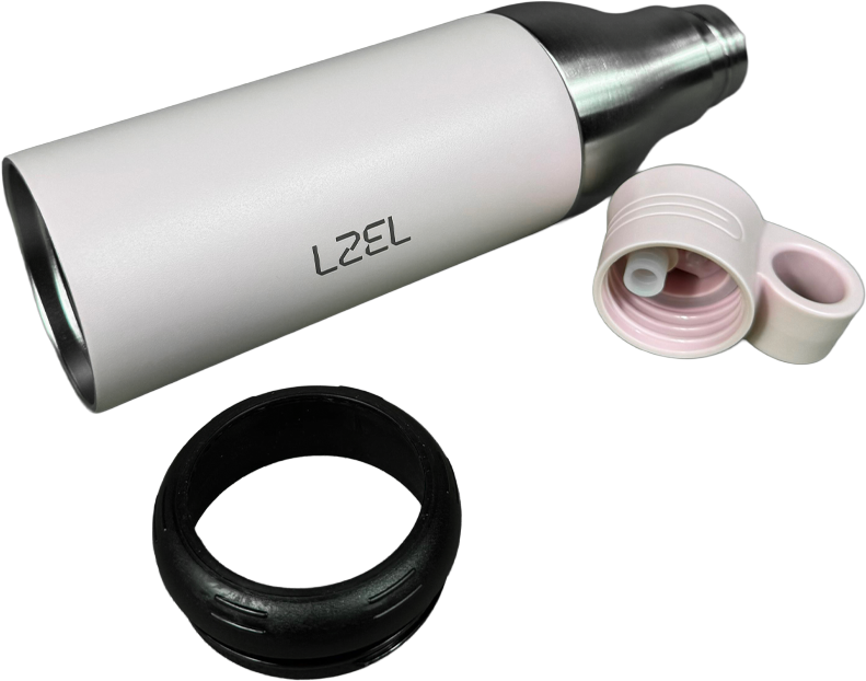 LZEL Natura Elva Vacuum Bottle Dual 400 mL + 400 mL | White Aluminum