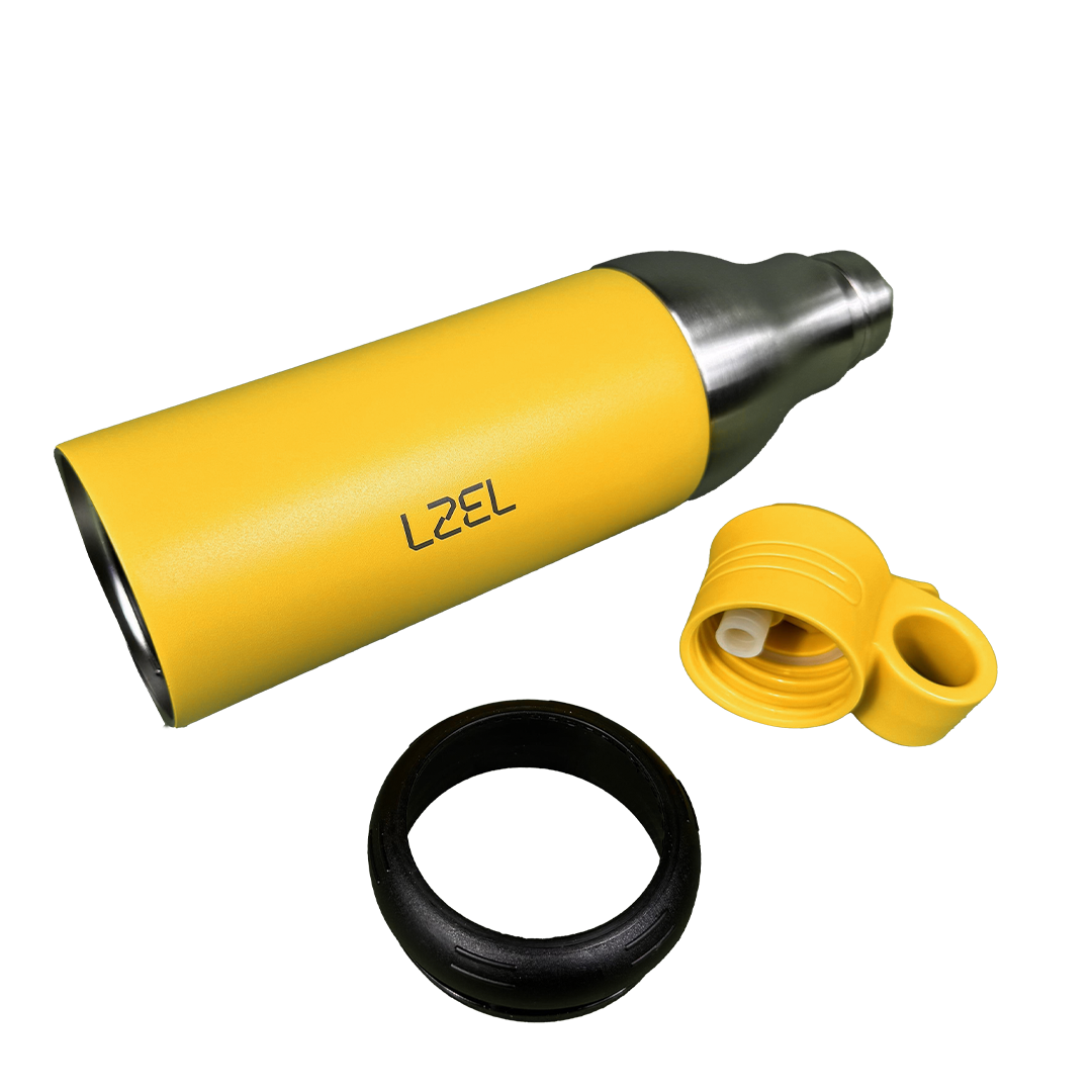 LZEL Natura Elva Vacuum Bottle Dual 400 mL + 400 mL | Yellow Aluminum