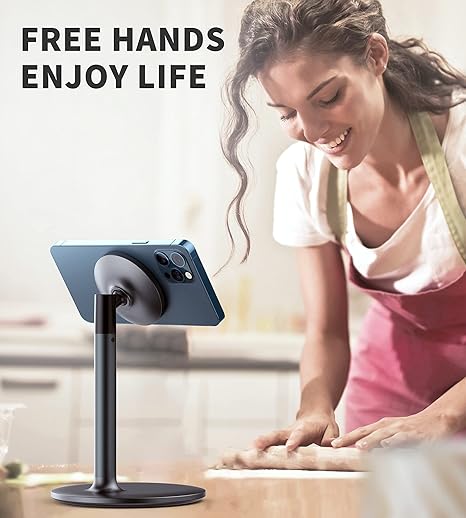 LZEL MagFusion Shield Magnetic Desktop Phone Stand | Black