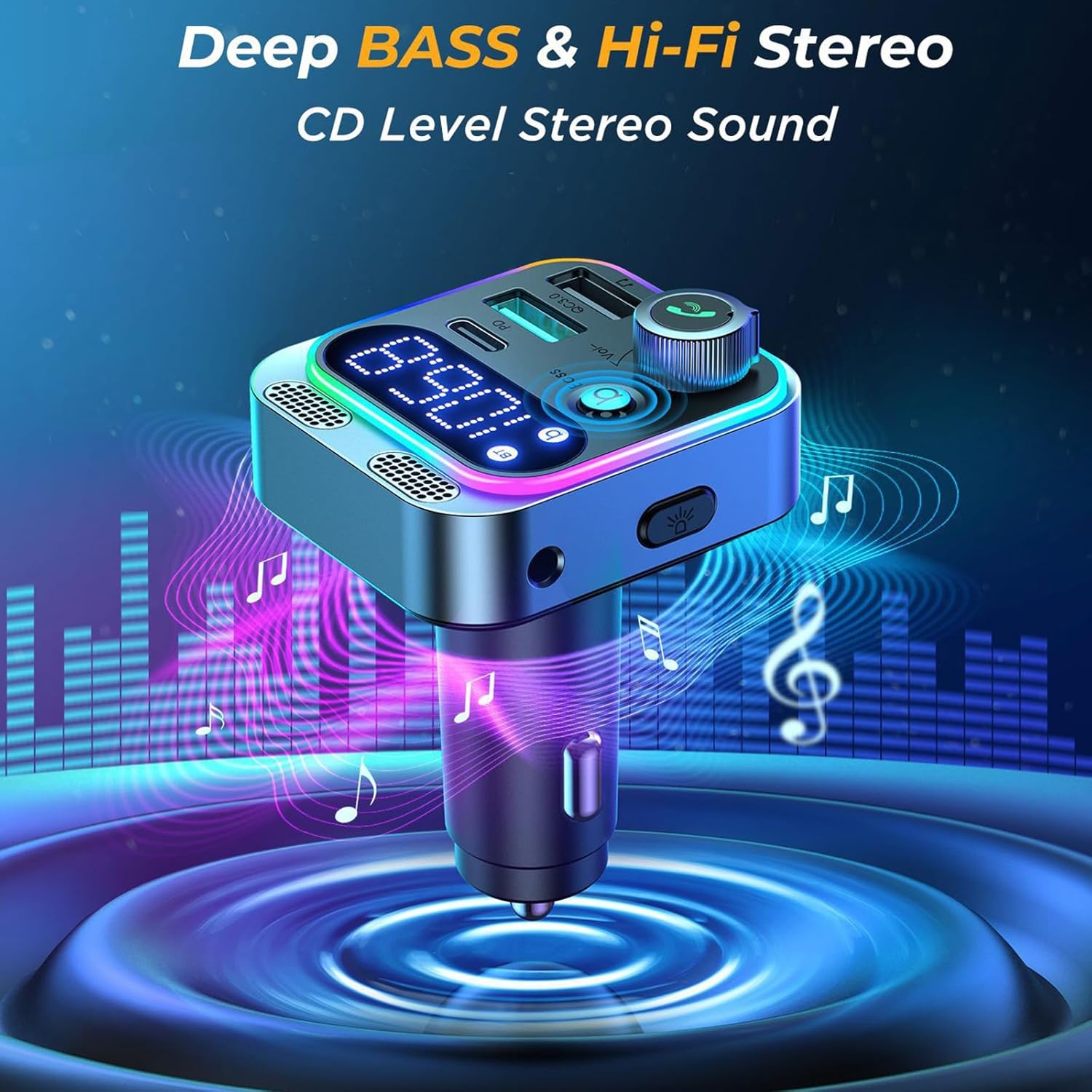 Asli Global Thundervolt 48w Car Wireless Fm Transmitter Fm | Black