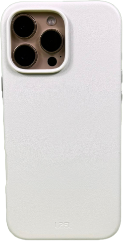 LZEL iPhone 16 Pro Max Mag Leather Elite Case |Light Gray
