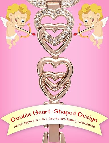 Heart-Shaped Band Compatible for Apple Watch Band 38-40-41mm for Women Metal Strap | Rose Gold