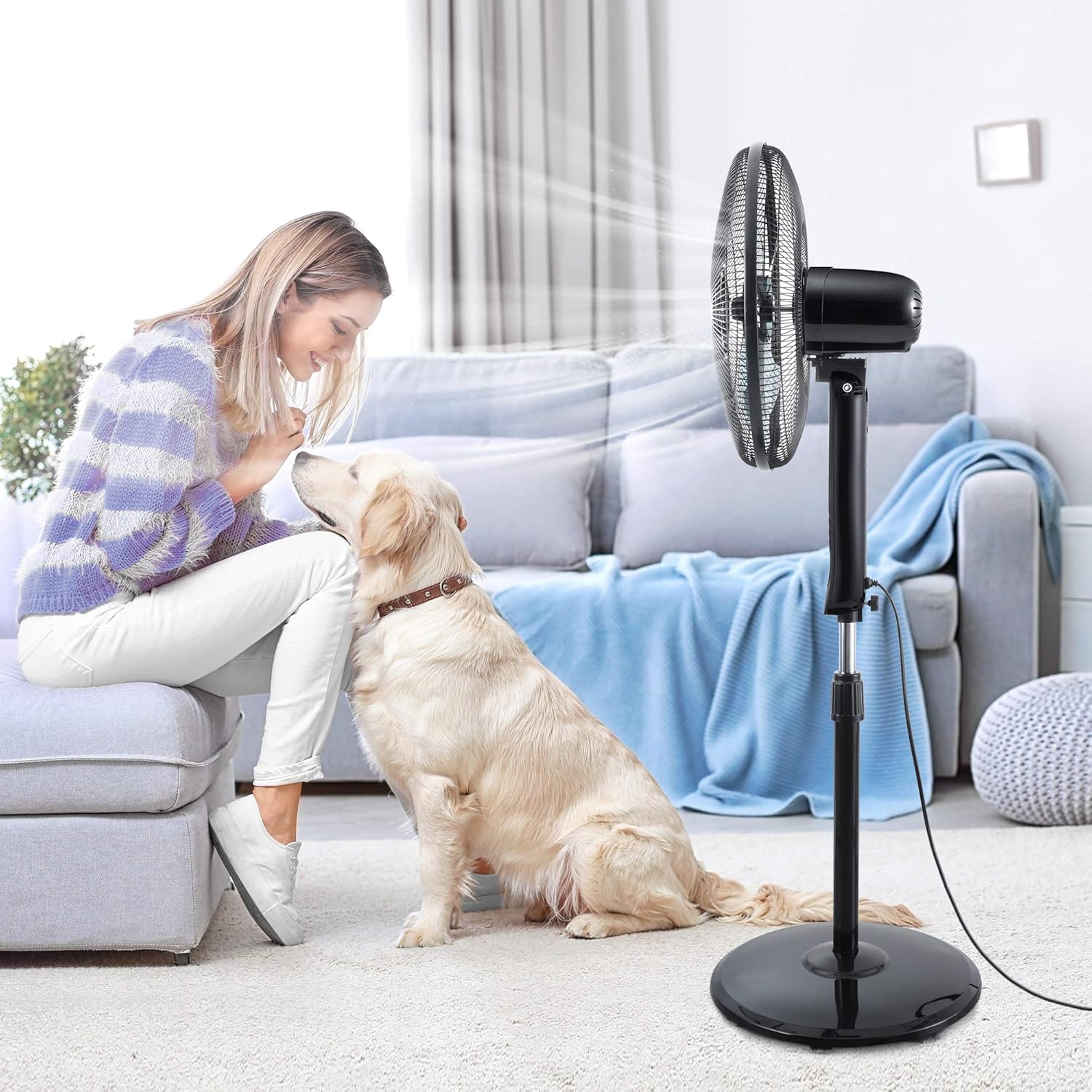 Midea FS40-15FR Stand Fan with Remote (16 in. Black)