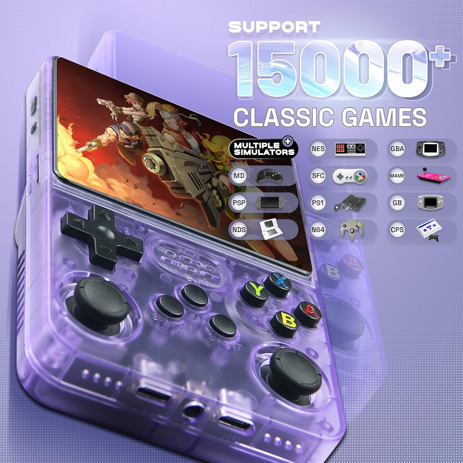Asli Global Xretro Engine 3.5 Xretro Handheld Game Console With Linux System 128GB | Purple