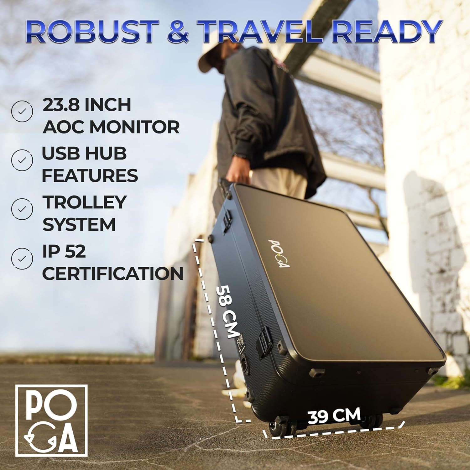 Indigaming POGA Lux Portable Gaming Monitor PlayStation PS5 | Desert Taupe