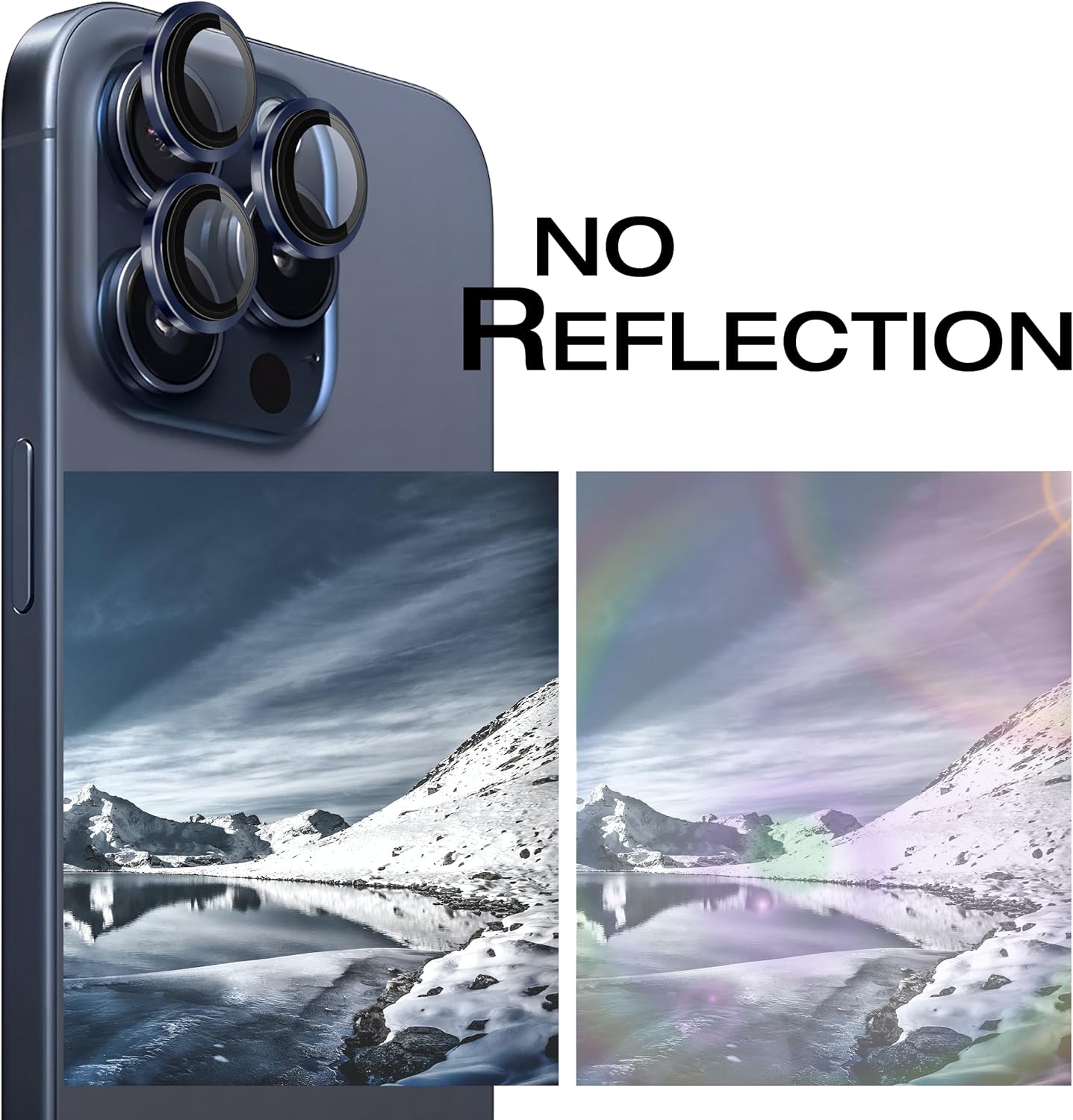 كڤر حماية AR كاميرا لهاتف iPhone 15 Pro/15 Pro Max من ANANK | أزرق