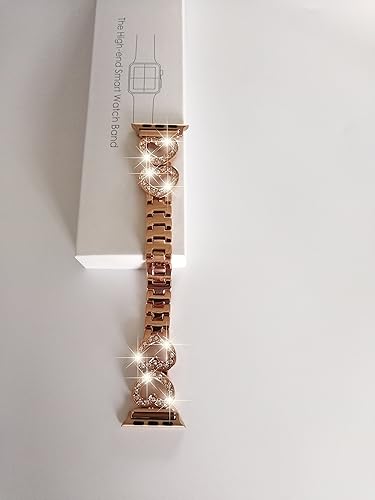 Heart-Shaped Band Compatible for Apple Watch Band 38-40-41mm for Women Metal Strap | Rose Gold