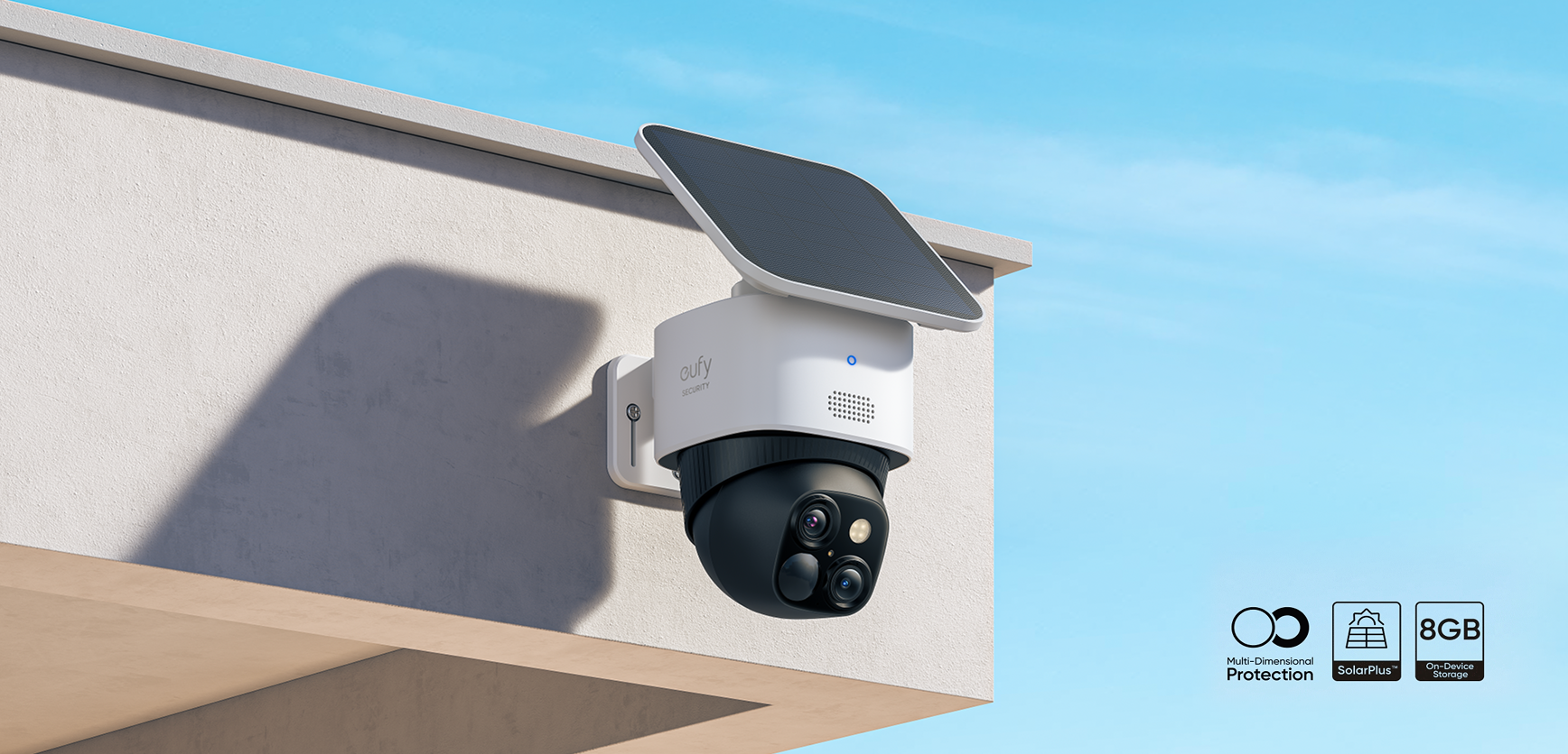 Eufy Security SoloCam S340 – Dual 360° Coverage, Solar-Powered, 4K Clarity | Black & White
