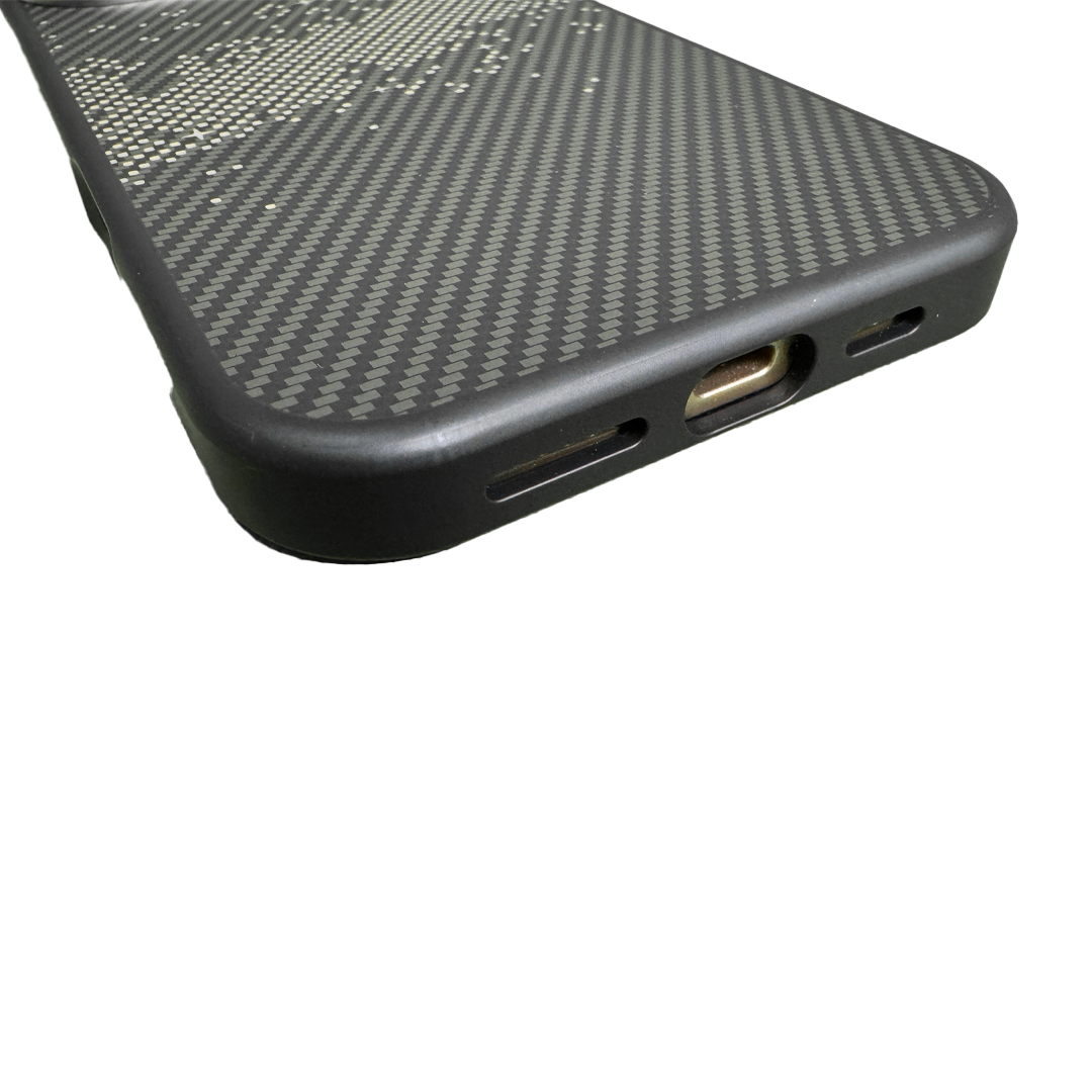 كڤر حماية كيفلار من ليزل متوافق مع MagSafe لهاتف iPhone 16 Pro | رمادي/أسود