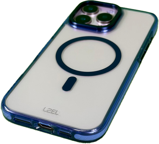 LZEL iPhone 16 Pro Armor Clear Case With MagSafe | Blue