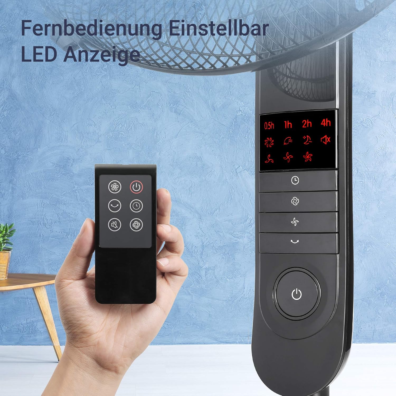 Midea FS40-15FR Stand Fan with Remote (16 in. Black)