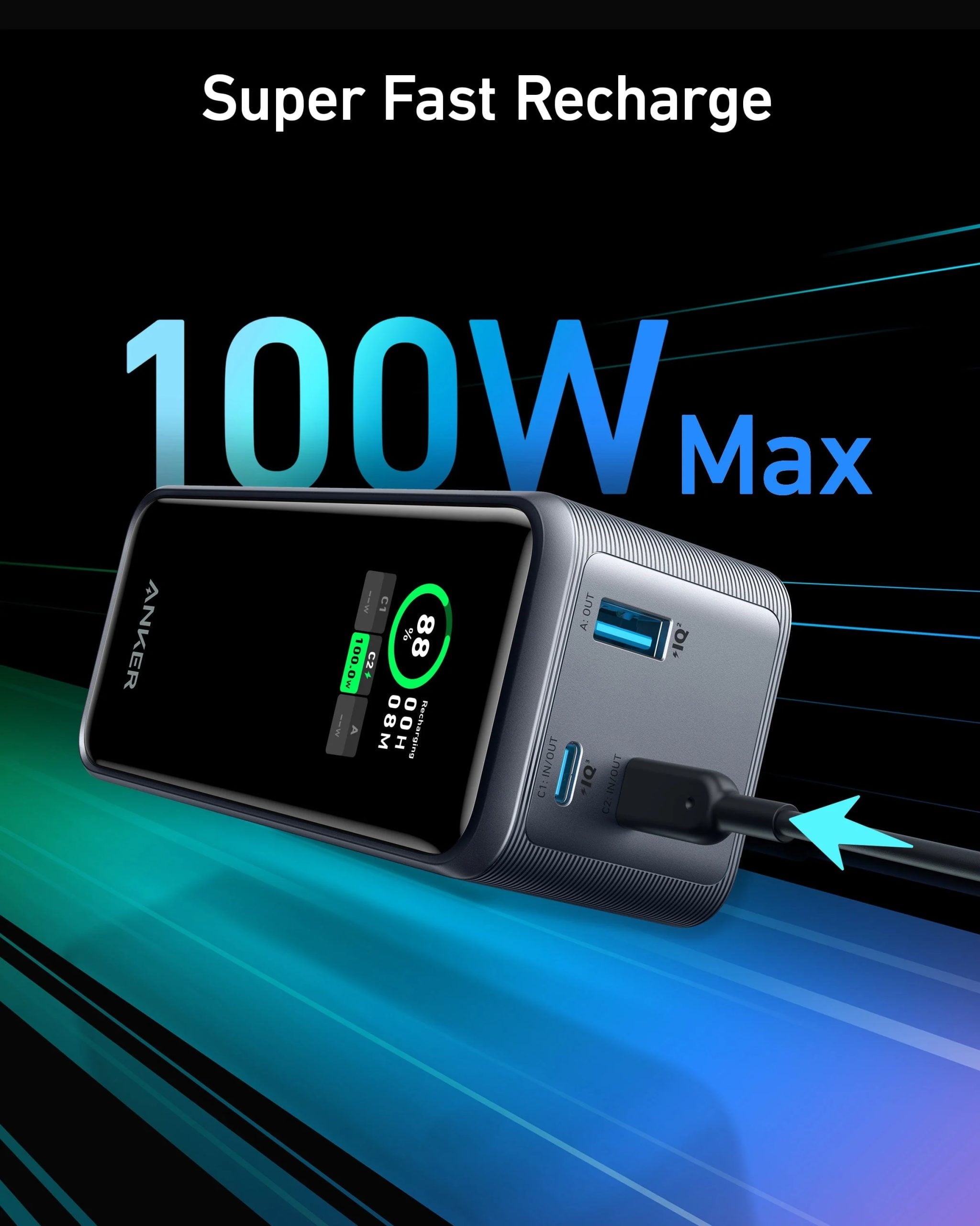 شاحن متنقل Prime Multi Device بسعة 20000 مللي أمبير (200 واط) | أسود