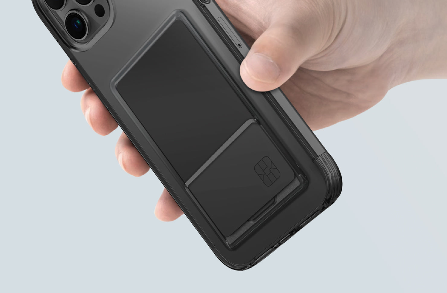 كڤر حماية Air Fender ID من Uniq لهاتف iPhone 15 Pro | رمادي مع تدرج
