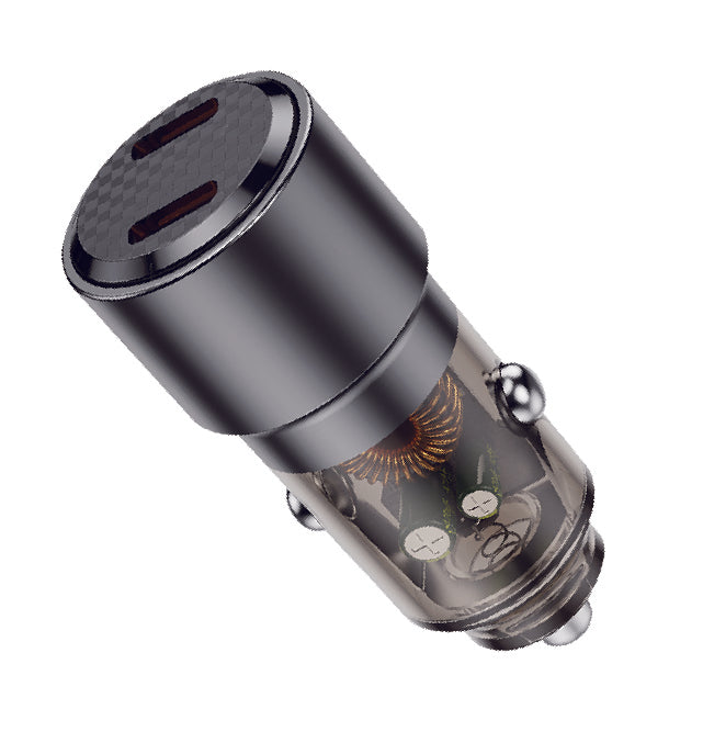 Asli Global Power Ride Pro 90w Car Charger Dual USB-C | Gray