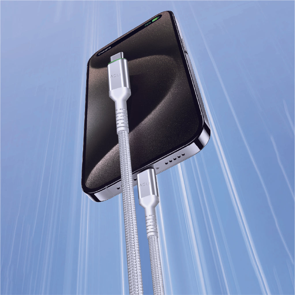 كيبل Power Wire Max من أسلي جلوبال بقوة 66 واط USB-C إلى USB-C واحد متر | أسود