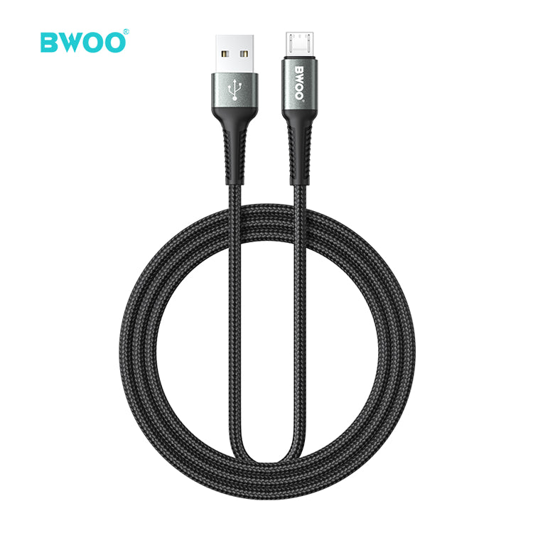 كيبل بيانات معدني من Bwoo من نوع USB-A إلى Micro | واحد متر
