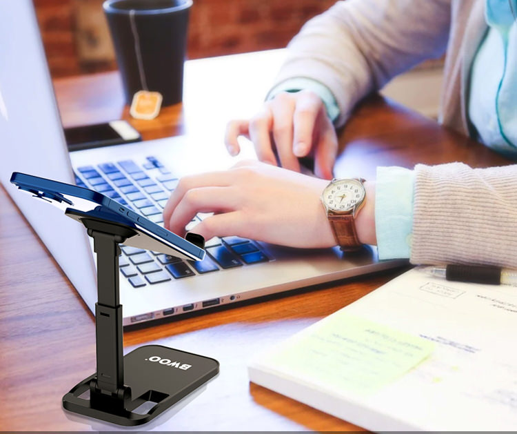 Bwoo Phone Desktop Stand,Telescopic - Black