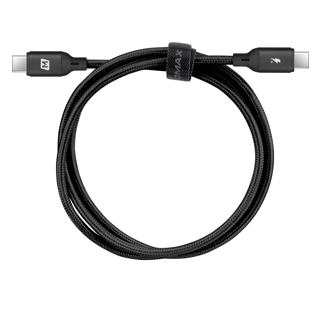 Go Link كيبل من موماكس USB-C إلى USB-C بقوة 100 واط توصيل طاقة 3.0 بتقنية الشحن السريع نايلون مضفر 1.2 متر | أسود