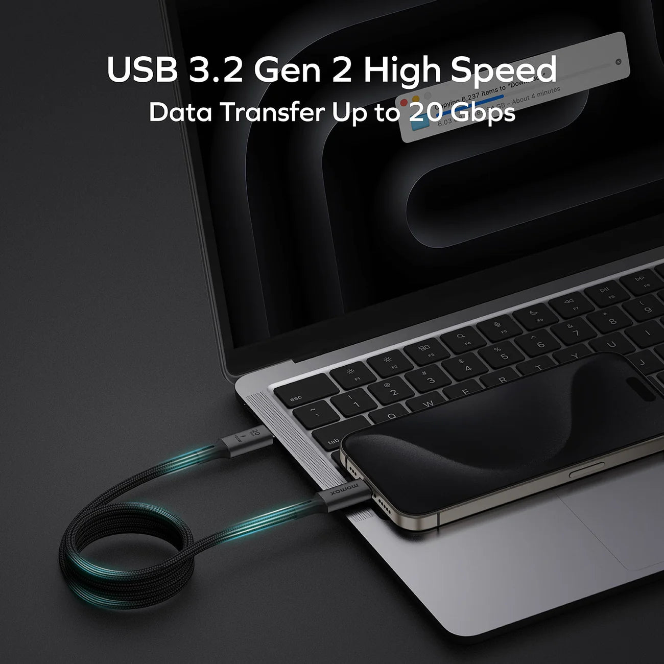 Momax Mag Link 100W Magnetic USB-C to USB-C Cable 1M |Black