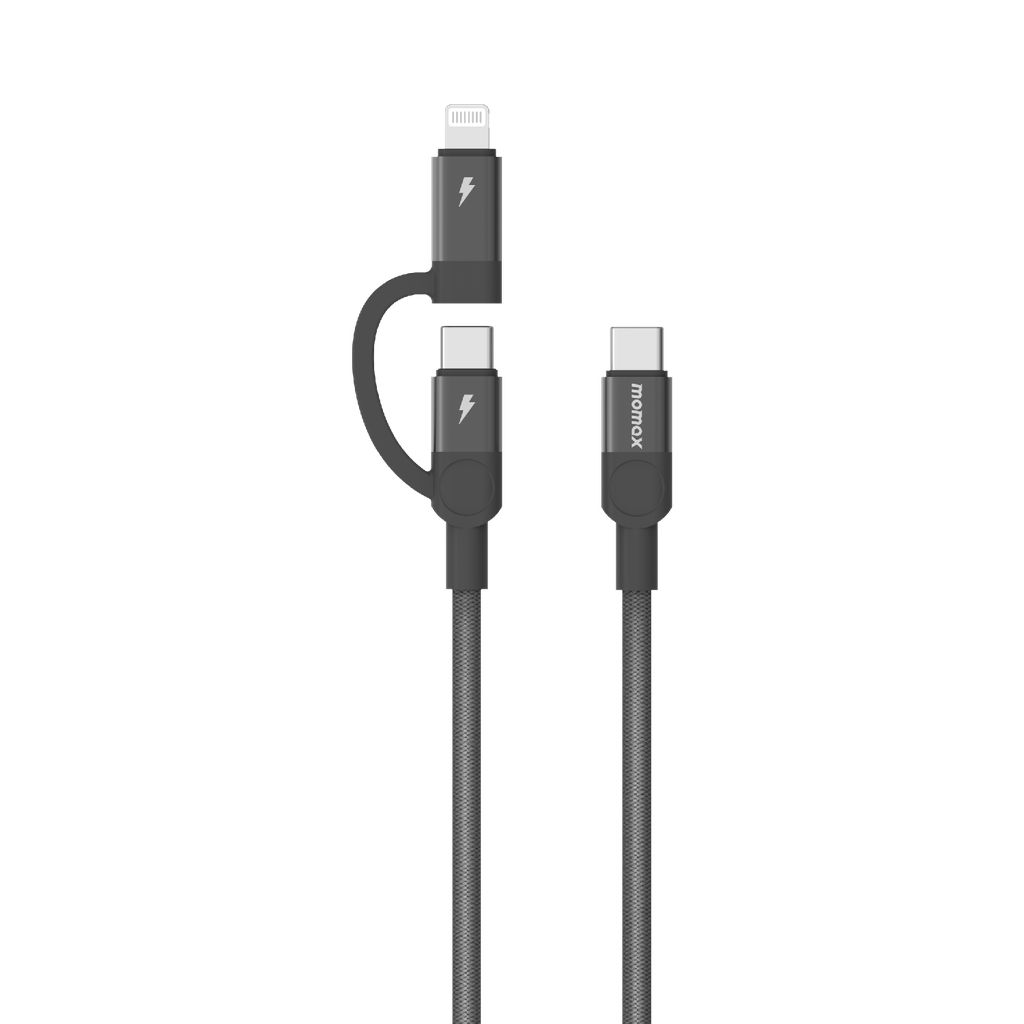 Momax Mag Link 60W USB-C to USB-C & Lightning Magnetic Cable | 1m