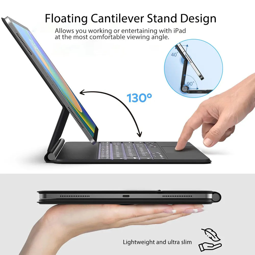 لوحة مفاتيح Zenkey Axon Series من ليزل لجهاز iPad Pro 11 بوصة | أسود