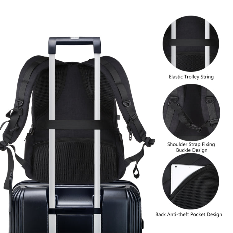 HAWEEL 14W Foldable Solar Power Outdoor Portable Canvas Dual Shoulders Laptop Backpack, USB Output: 5V 2.1A Max