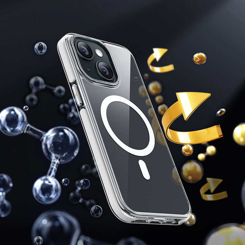 Hoco iPhone 15 Pro Transparent Dual Color Anti Drop Case |Clear/Gray