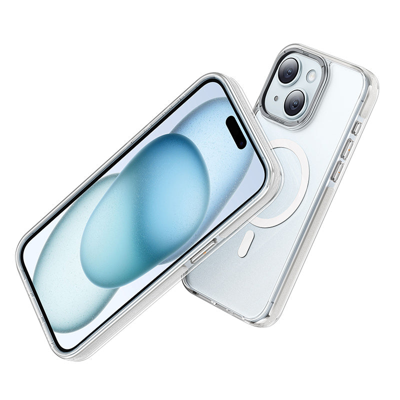 Hoco iPhone 15 Pro Transparent Dual Color Anti Drop Case |Clear/Gray