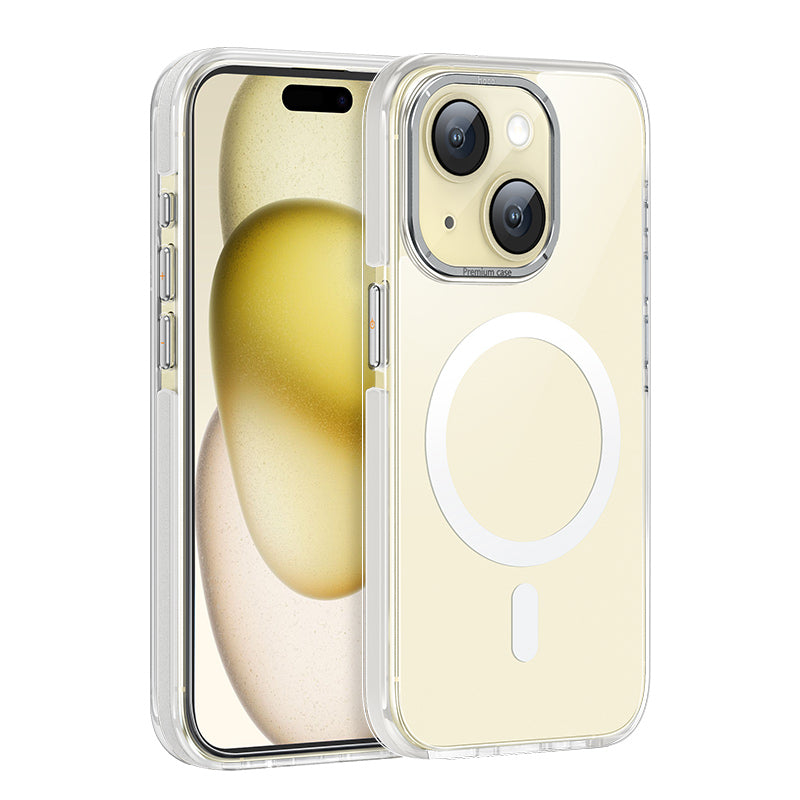 Hoco iPhone 15 Pro Transparent Dual Color Anti Drop Case |Clear/Gray