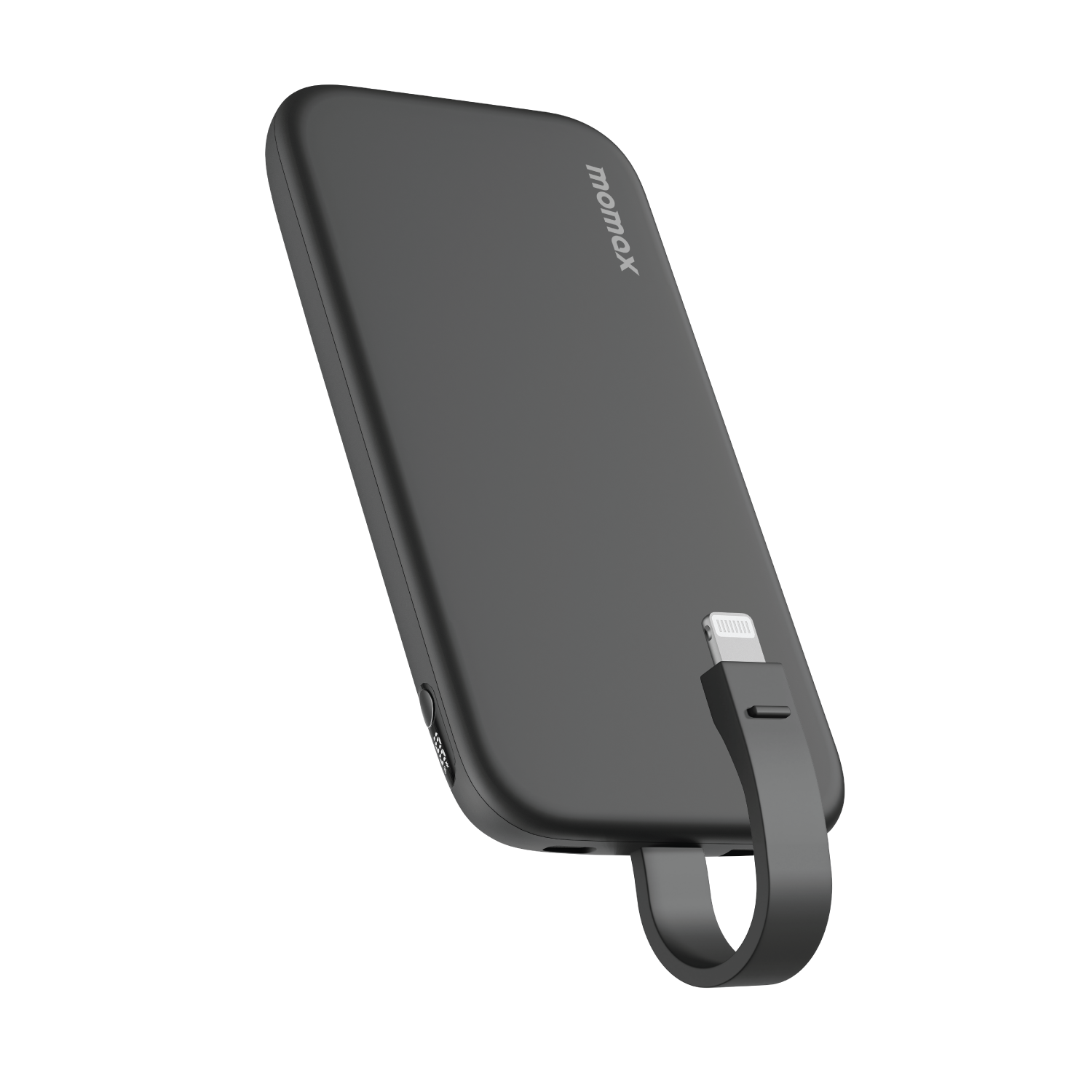 بطارية متنقلة Momax 1-Power Vital بسعة 10000 مللي أمبير مع كابلين مدمجين USB-C و Lightning | أسود